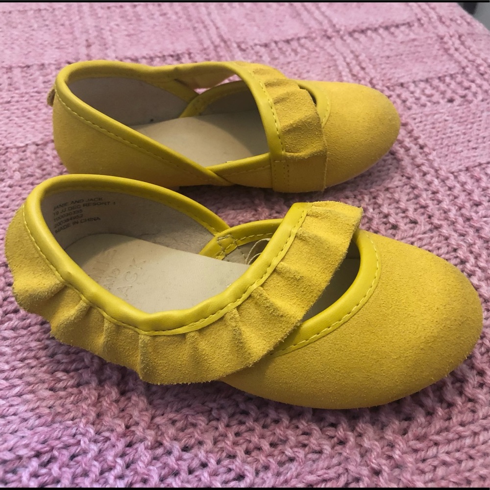 Yellow suede flats